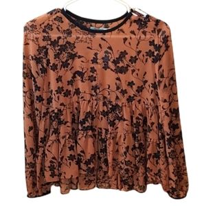 KIMCHI BLUE Orange and Black Blouse